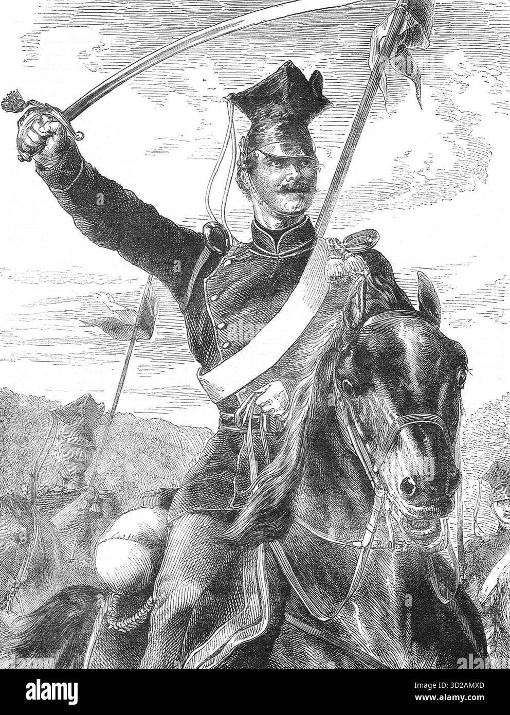 Ein preußischer Uhlan während des Deutsch-Französischen Krieges Stockfoto