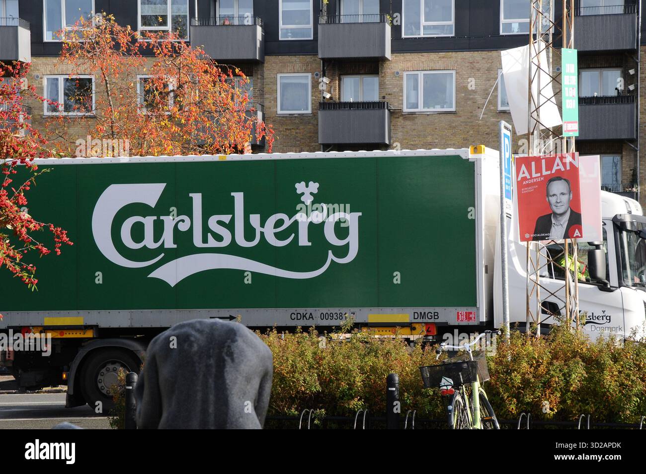 Kopenhagen/Dänemark/31 oct.2025/carlsberg Bierlieferwagen in der dänischen Hauptstadt. (Photo.Francis Joseph Dean/Dean Pictures) (nicht für kommerzielle und redaktionelle Zwecke) Stockfoto