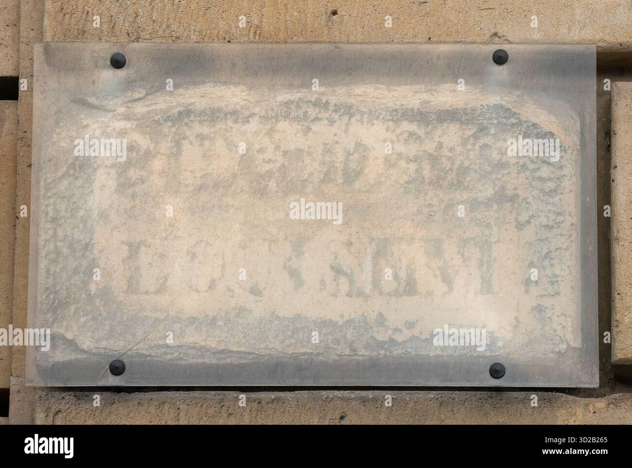 Plaque de la Place Louis XVI, Paris. Stockfoto