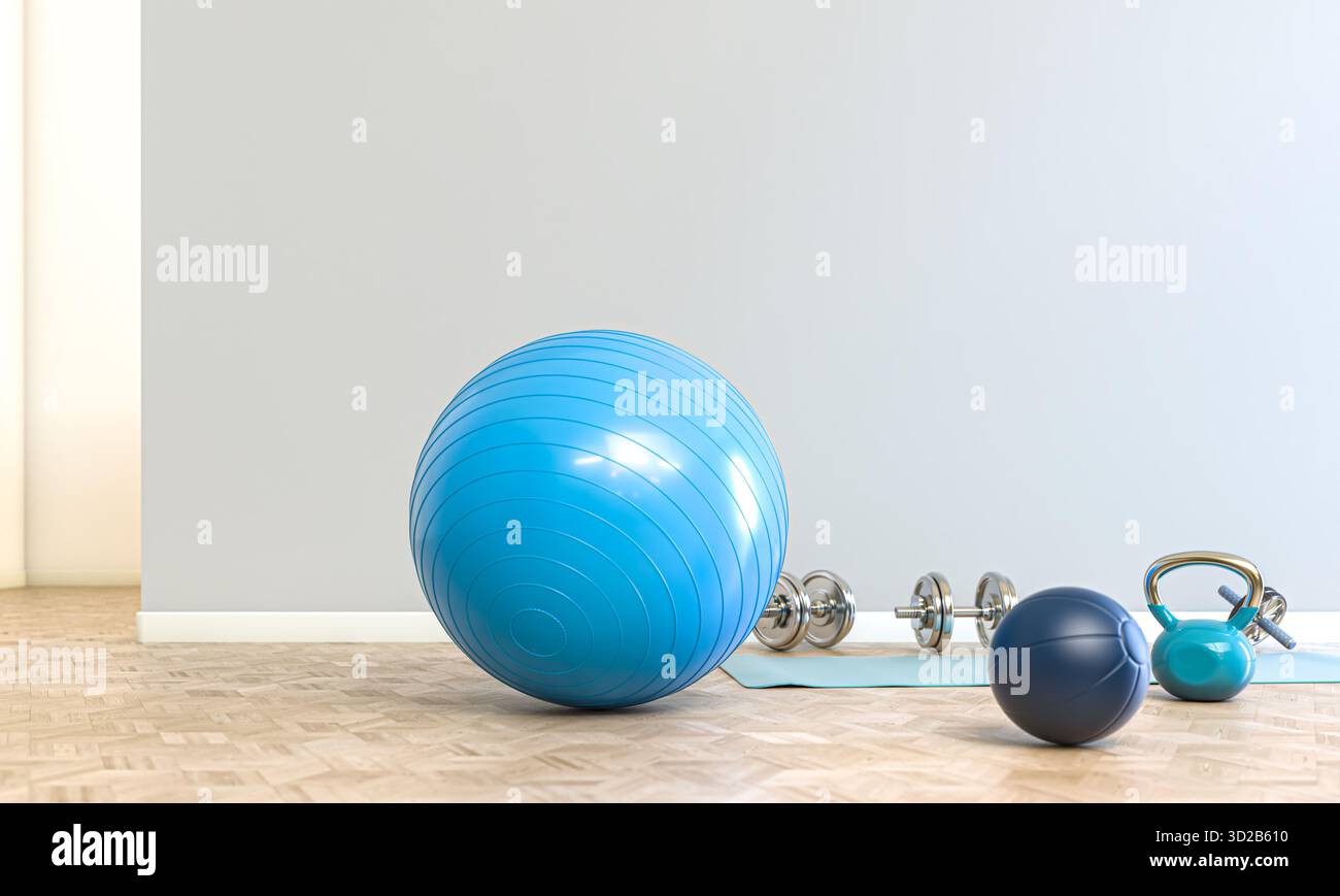 Heim Fitnessgeräte Fitness, Training 3d Stockfoto