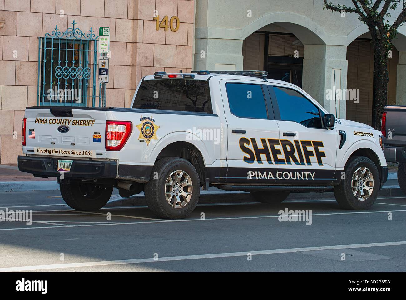 Pima County Sheriff Pickup Truck parkt in der Innenstadt von Tucson, Arizona Stockfoto