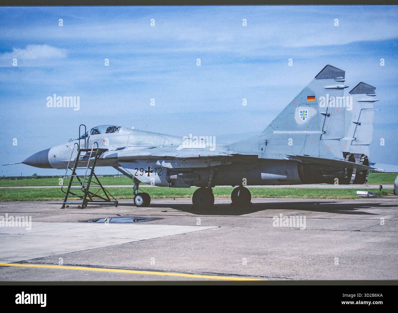Die deutsche Luftwaffe Mikoyan MIG 29 War Ein sowjetischer Doppelmotorflugzeug, das 1996 bei der RAF Cottesmore in der Luft-Überlegenheits-Jagdflugzeug gebaut wurde. Stockfoto