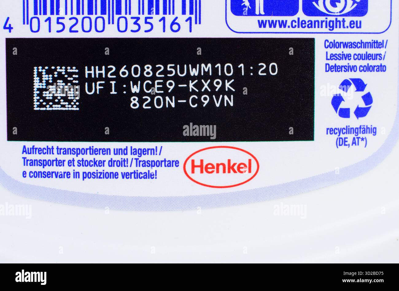 Iserlohn Deutschland 26. Oktober 2025 Henkel-Logo Nahaufnahme auf der Produktverpackung Stockfoto