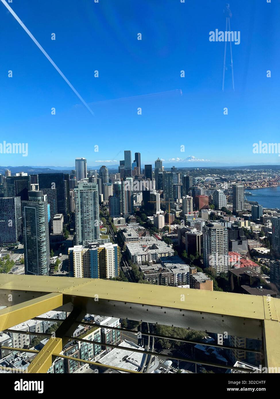 Blick von der Space Needle Aussichtsplattform. Stockfoto