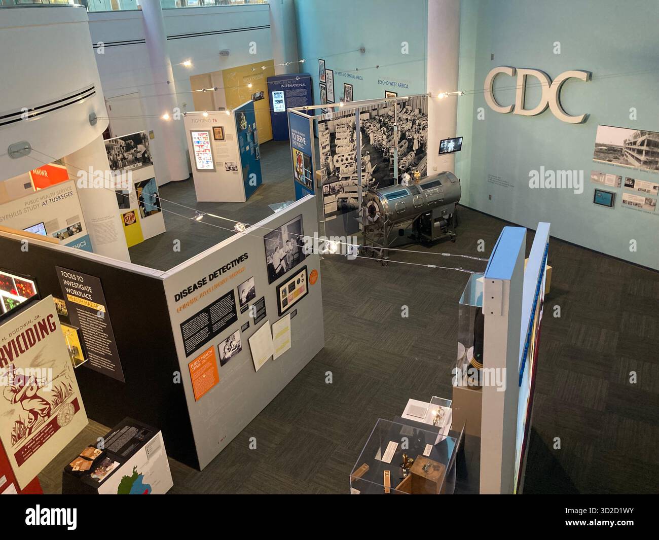 Blick auf die Exponate im David J. Sencer CDC Museum Stockfoto