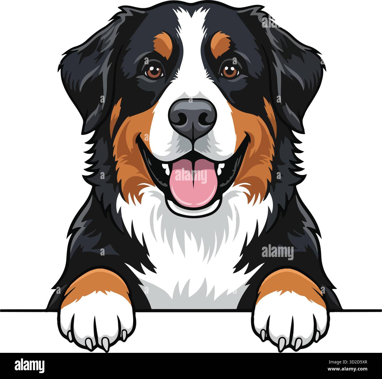 Beliebte Hunderassen Vektor-Set. Isolierte Illustrationen von Labrador, französischer Bulldogge, Deutscher Schäferhund, Golden Retriever und Pudel. Stock Vektor