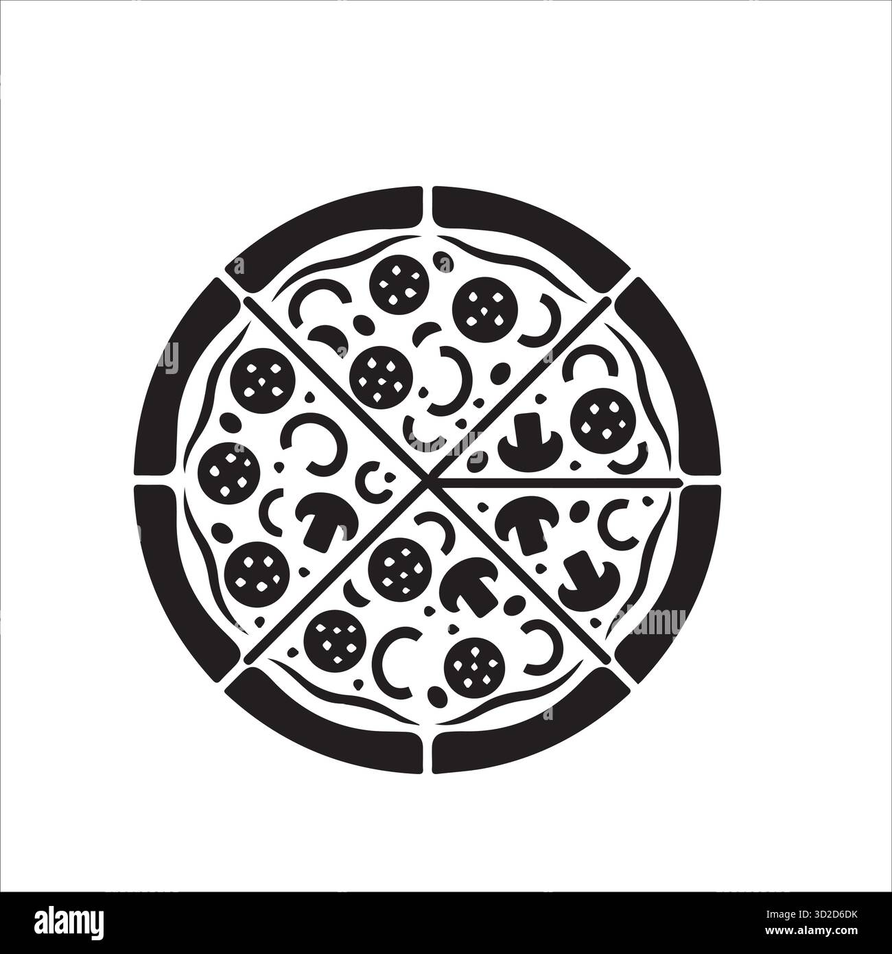 Niedliches Miniatur-Pizzascheiben-Puzzle-Spielzeug für Kinder und Erwachsene Stock Vektor