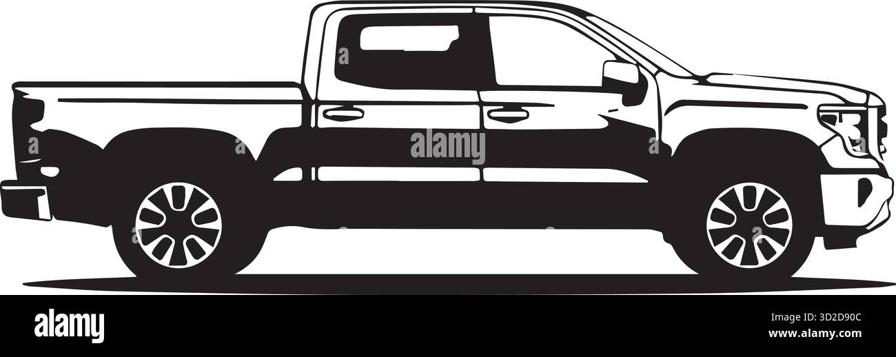 Schwarzes Silhouette Pickup-Symbol. Bestseller-Vektor für Grafikdesign, Websites und mobile Anwendungen. Stock Vektor