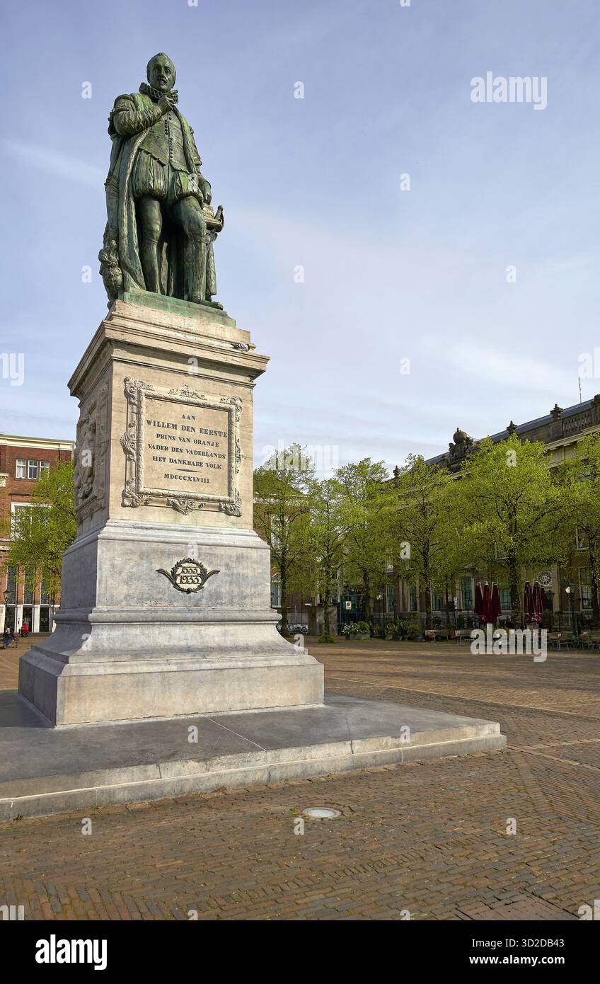 Statue von Wilhelm von Orange im Zentrum von Haag, Niederlande Stockfoto