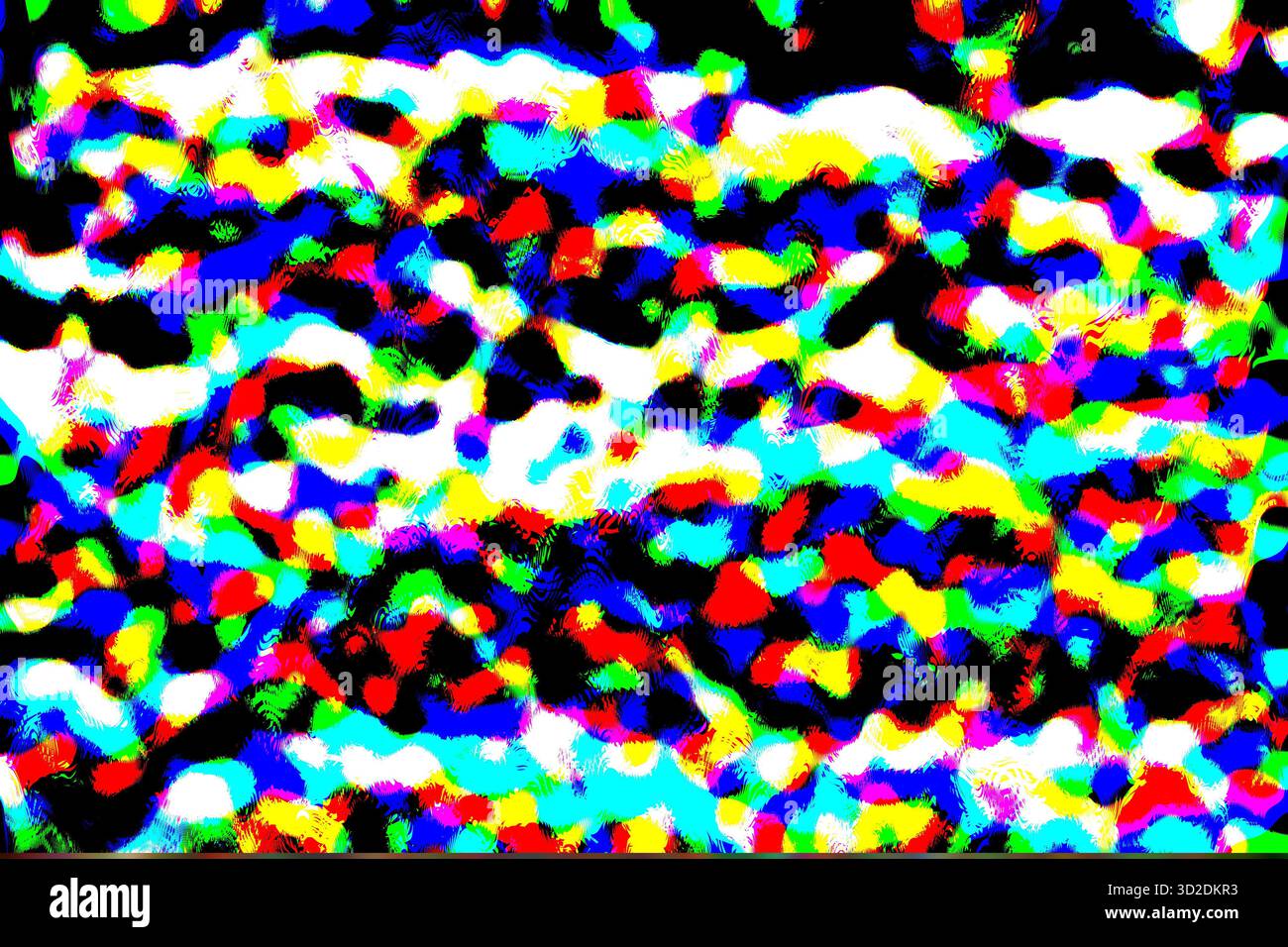 Der Hintergrund ist abstrakt, Pop Art, Impressionismus, mit schimmernden hellen Strichen auf weißem Hintergrund. Das Gefühl von freudvollem Chaos, moderner Kunst. Stockfoto
