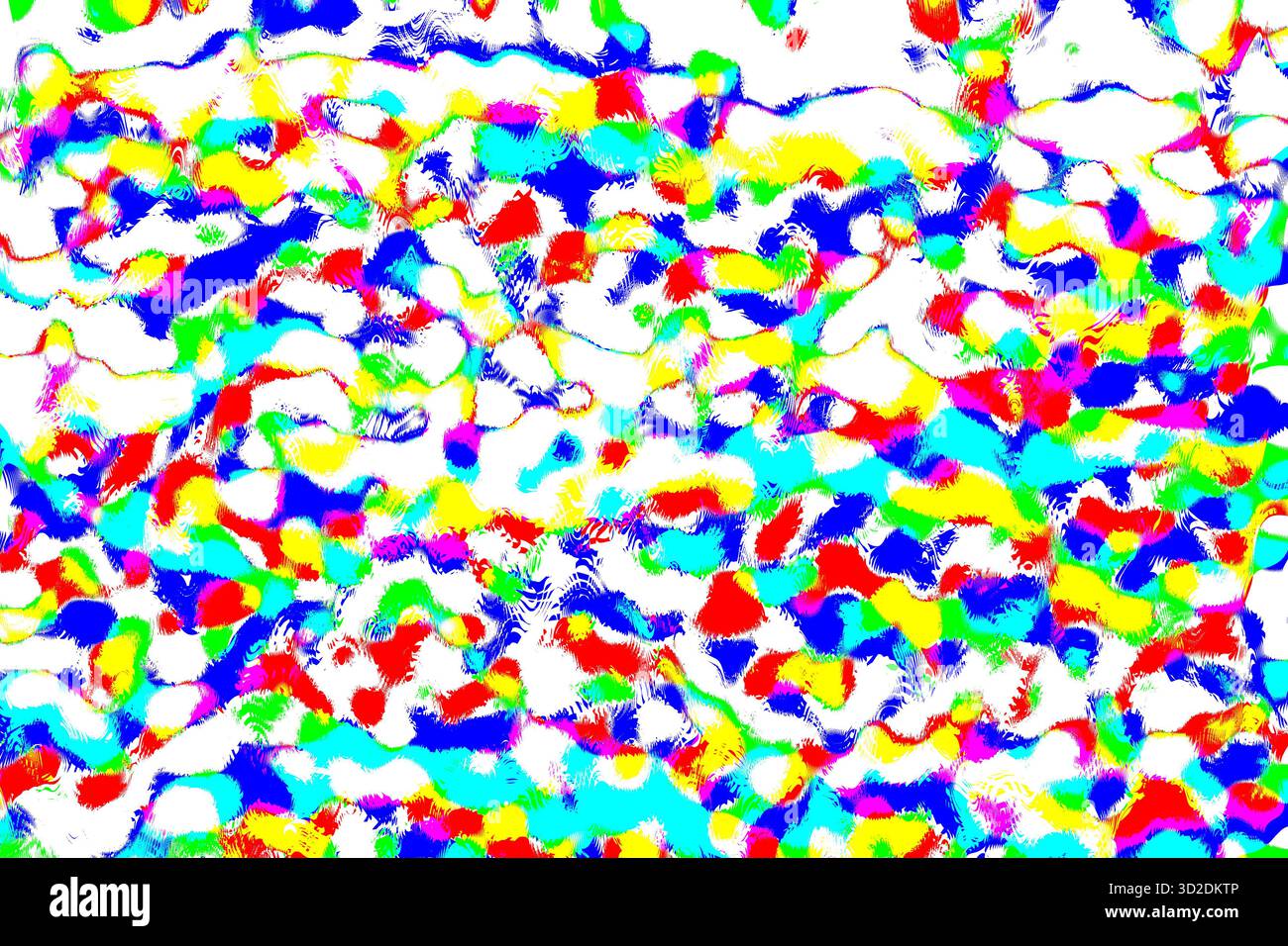 Der Hintergrund ist abstrakt, Pop Art, Impressionismus, mit schimmernden hellen Strichen auf weißem Hintergrund. Das Gefühl von freudvollem Chaos, moderner Kunst. Stockfoto