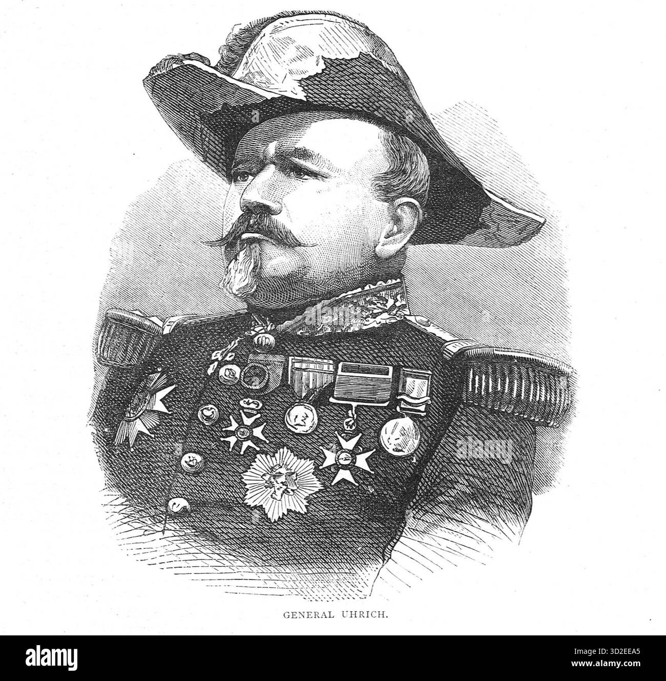 General Jean-Jacques Uhrich. Französischer Kommandeur, der bei der Belagerung von Straßburg 1870 während des Deutsch-Französischen Krieges kapitulierte Stockfoto