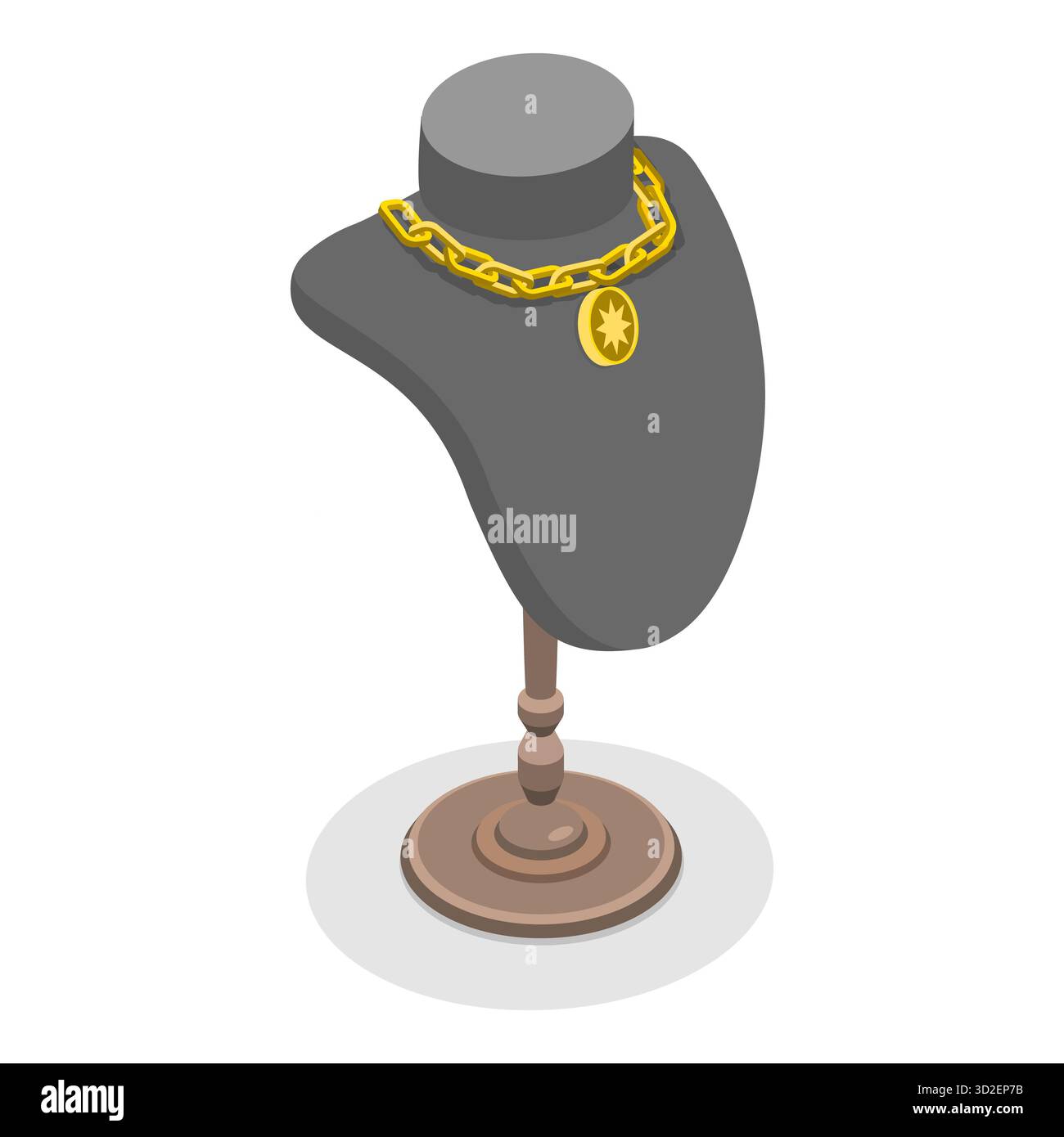 Isometrische flache 3D-Illustration des Schmuckgeschäfts, kostbare Accessoires. Punkt 2 Stockfoto