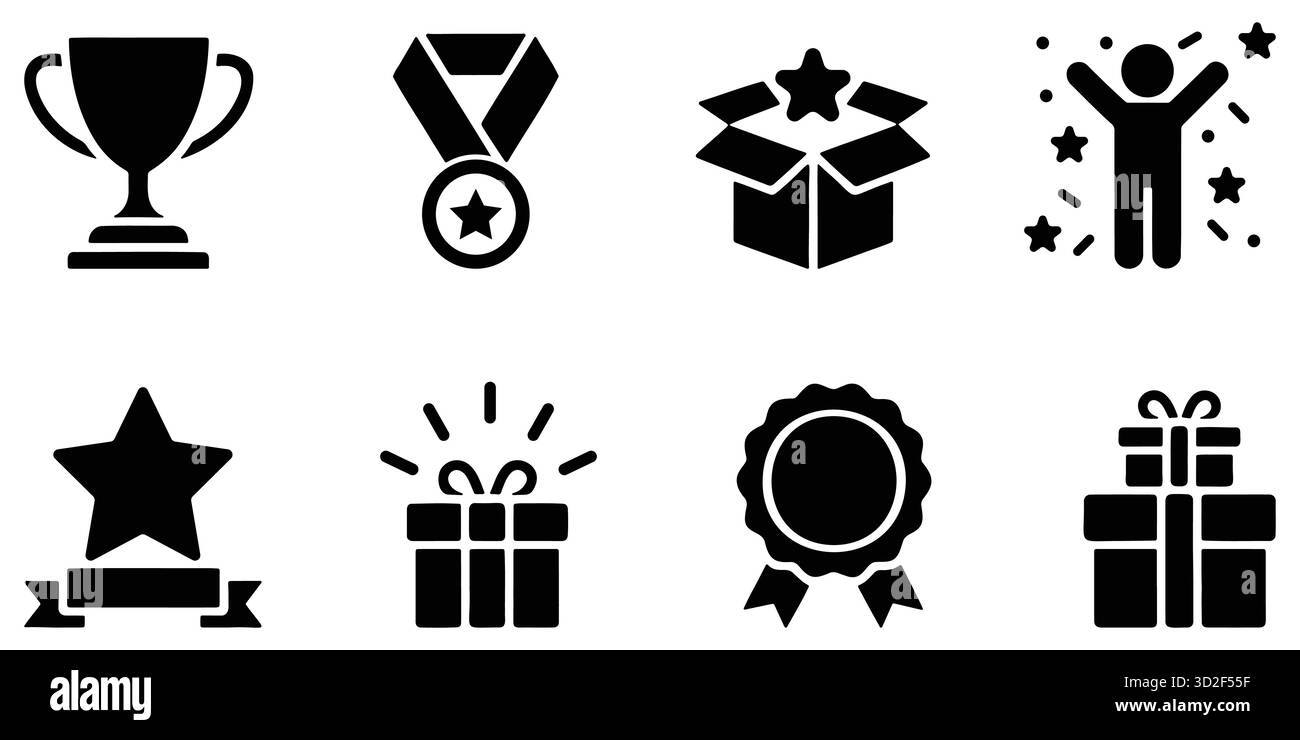 Menschliche Silhouette, Feier, Tanz, Freude, Bewegung Vektor Symbol Set Stock Vektor