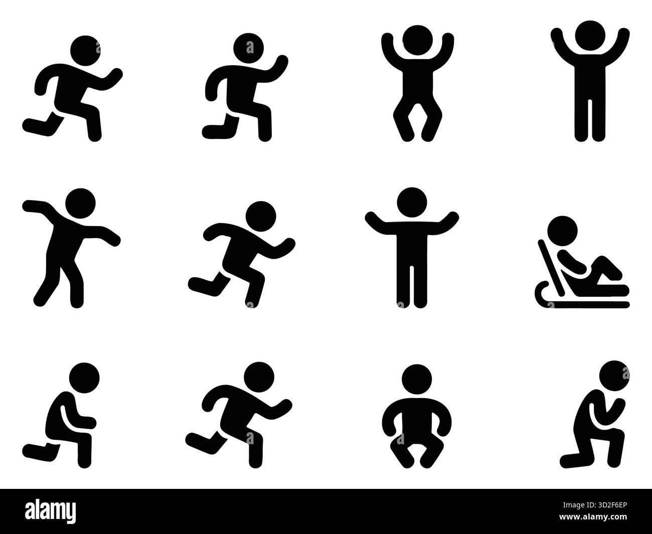 Laufen, Fitness, Joggen, Sport, Athlet Vector Symbol Set Stock Vektor