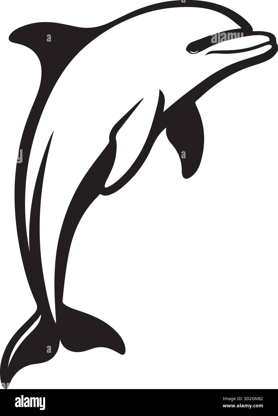 delfin springt isoliert auf weißem Hintergrund. Stock Vektor