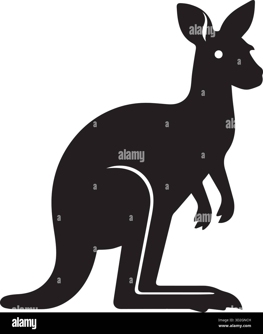 Känguru Silhouette Vektor Illustration. Stock Vektor