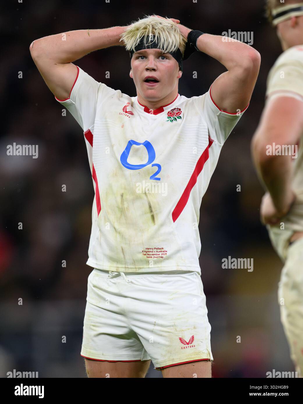 Twickenham, Großbritannien. November 2025. ENGLAND GEGEN AUSTRALIEN – QUILTER NATIONS SERIE – TWICKENHAM. Englands Henry Pollock. Bildnachweis: Mark Pain / Alamy Live News Stockfoto