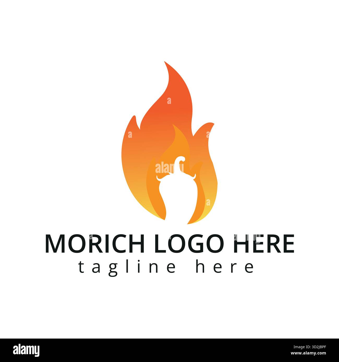 Feurige Chili Pfeffer Flamme Logo - Vektor Spicy Food Branding Vorlage Stock Vektor