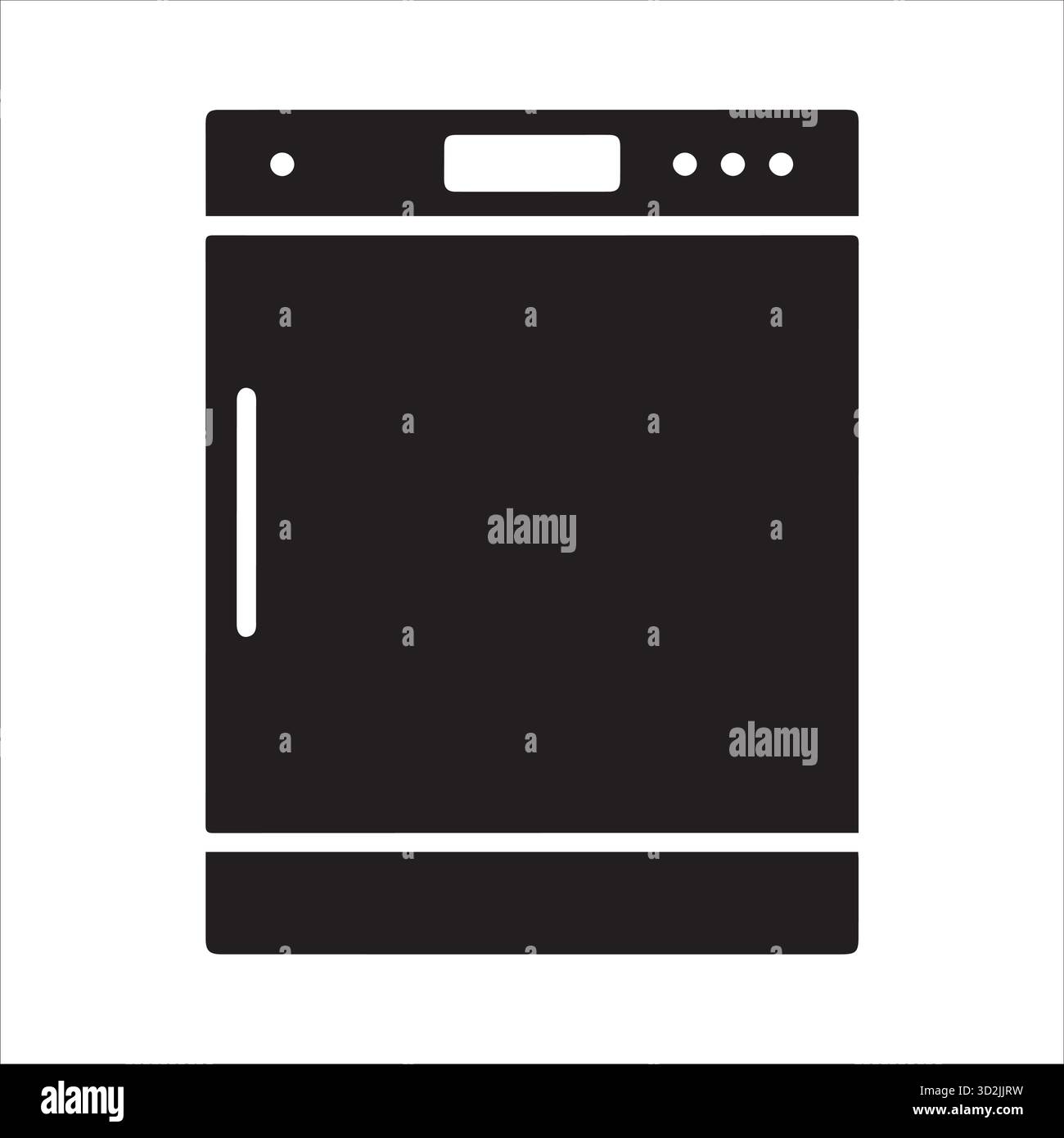 Elektrischer Geschirrspüler mit Bedienfeld, kompaktes Küchengerät zum Reinigen von Geschirr Stock Vektor