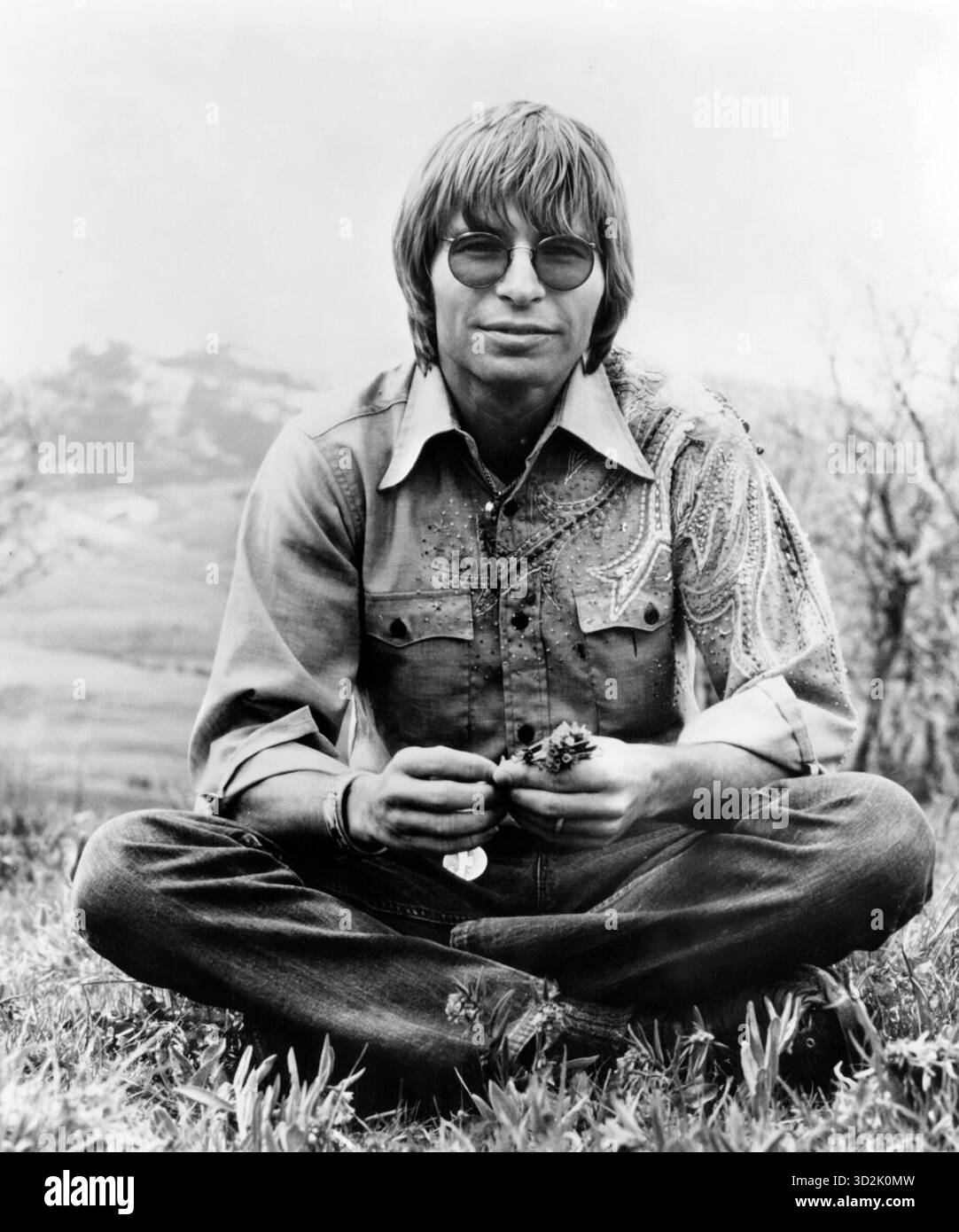 Werbefoto von John Denver, 1970er Jahre Stockfoto
