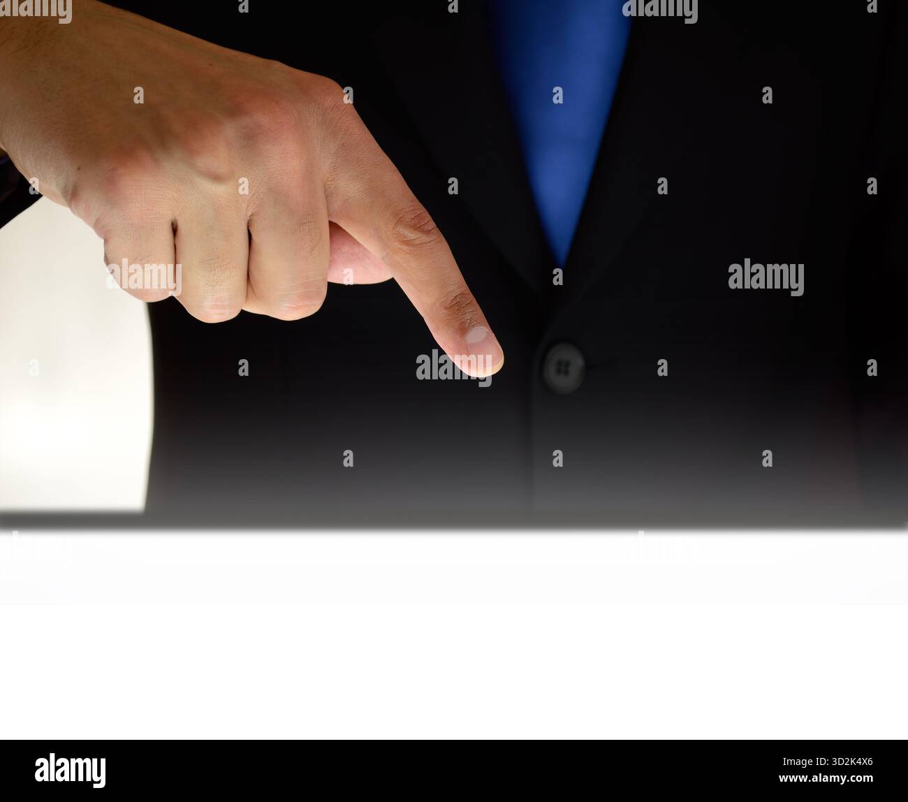 Business fingert ein visuelles Display leer Stockfoto