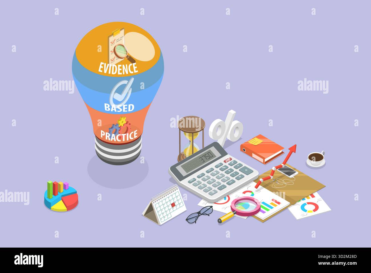 3D Isometrische flache konzeptionelle Illustration von EBP, evidenzbasierte Praxis 3D Isometrische flache konzeptionelle Illustration von EBP, evidenzbasierte Praxis Stockfoto