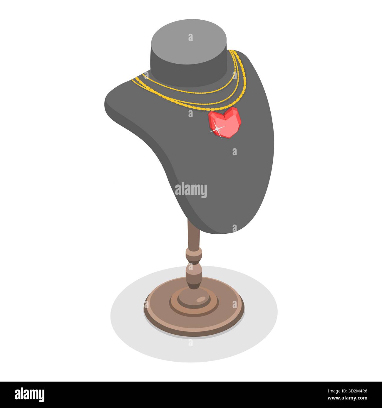 Isometrische flache 3D-Illustration des Schmuckgeschäfts, kostbare Accessoires. Punkt 1 Stockfoto