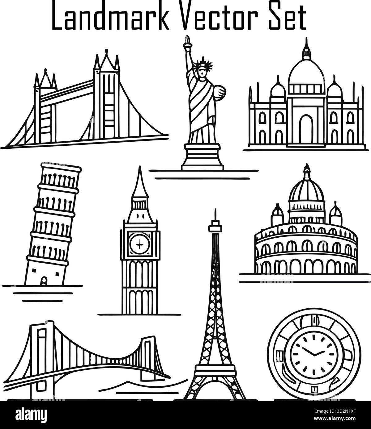 Berühmte Architektur und Illustration des Reiseziels Stock Vektor