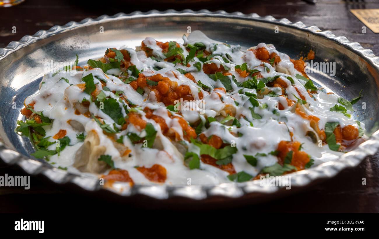 Platte von Mantu Stockfoto