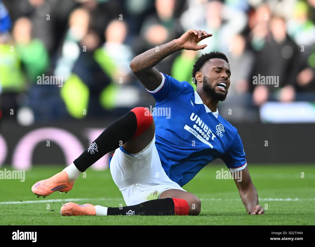 Glasgow, Großbritannien. November 2025. Youssef Chermiti von den Rangers während des Spiels Celtic vs Rangers Premier Sports Cup im Celtic Park, Glasgow. Der Bildnachweis sollte lauten: Neil Hanna/Sportimage Credit: Sportimage Ltd/Alamy Live News Stockfoto