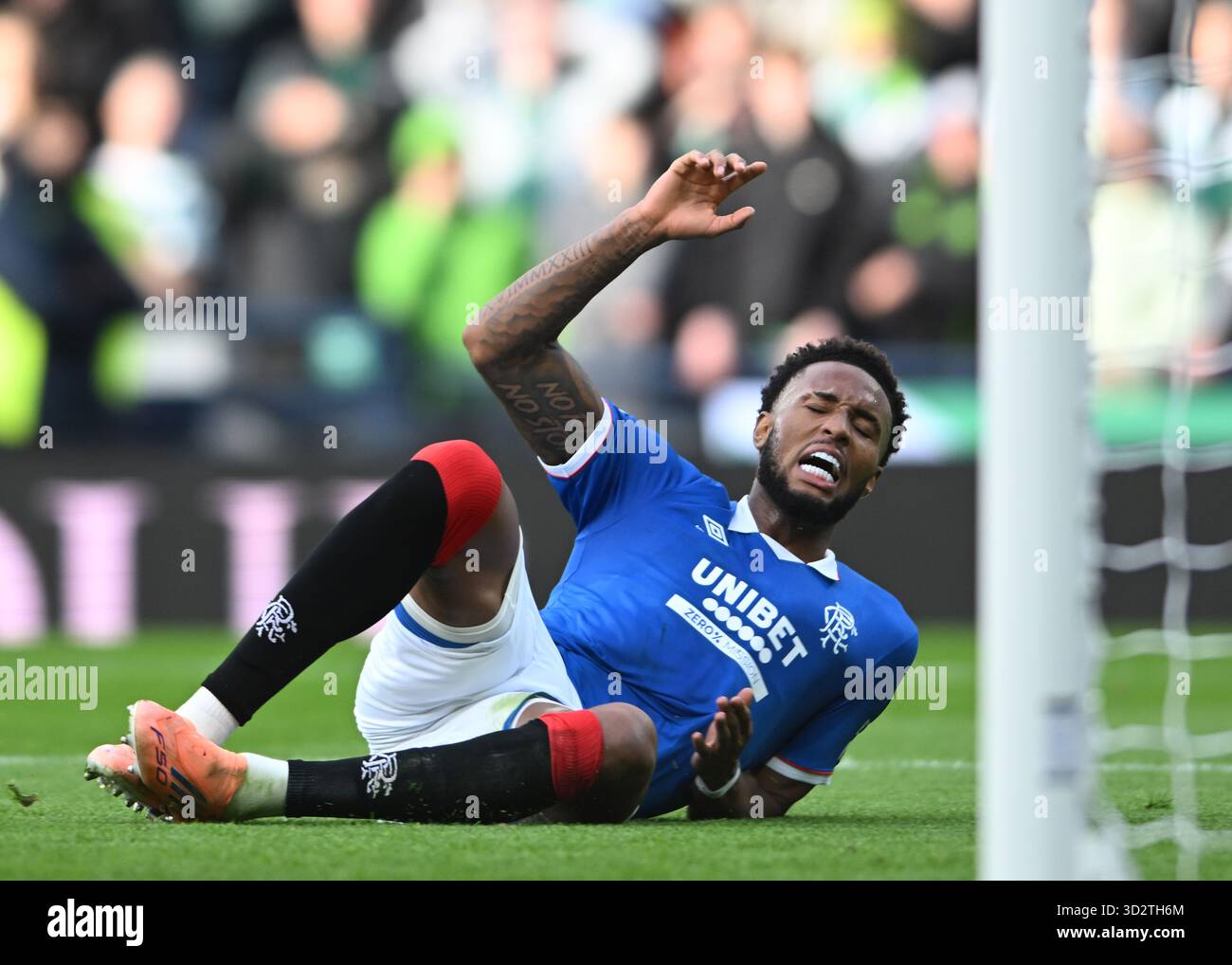 Glasgow, Großbritannien. November 2025. Youssef Chermiti von den Rangers während des Spiels Celtic vs Rangers Premier Sports Cup im Celtic Park, Glasgow. Der Bildnachweis sollte lauten: Neil Hanna/Sportimage Credit: Sportimage Ltd/Alamy Live News Stockfoto