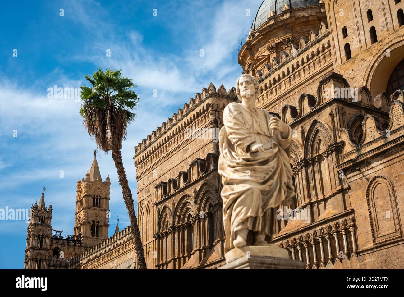 Kathedrale von Palermo, ein Beispiel arabisch-normannischer Architektur in Sizilien. Stockfoto
