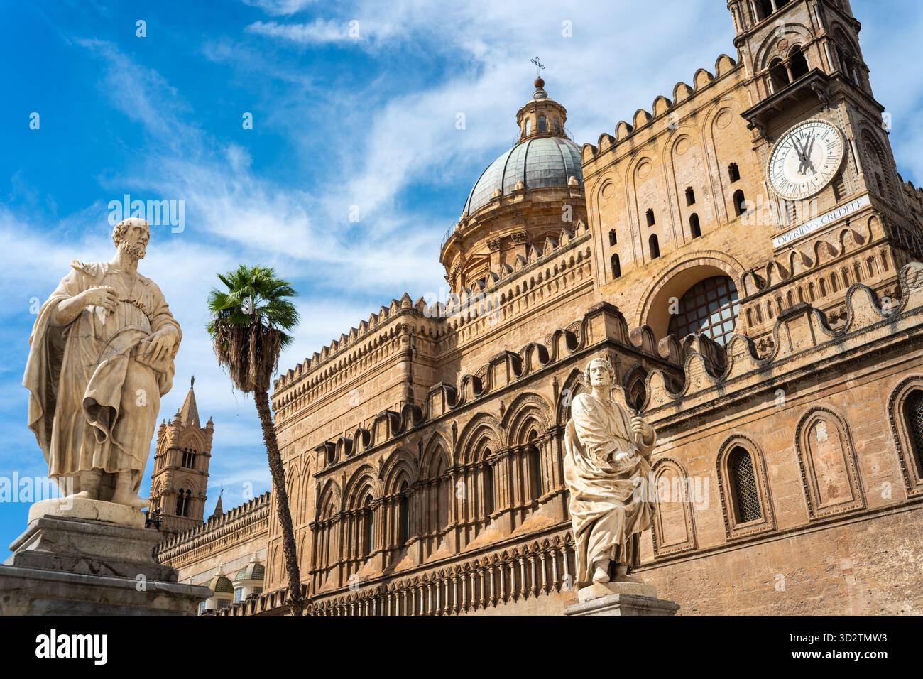 Kathedrale von Palermo, ein Beispiel arabisch-normannischer Architektur in Sizilien. Stockfoto
