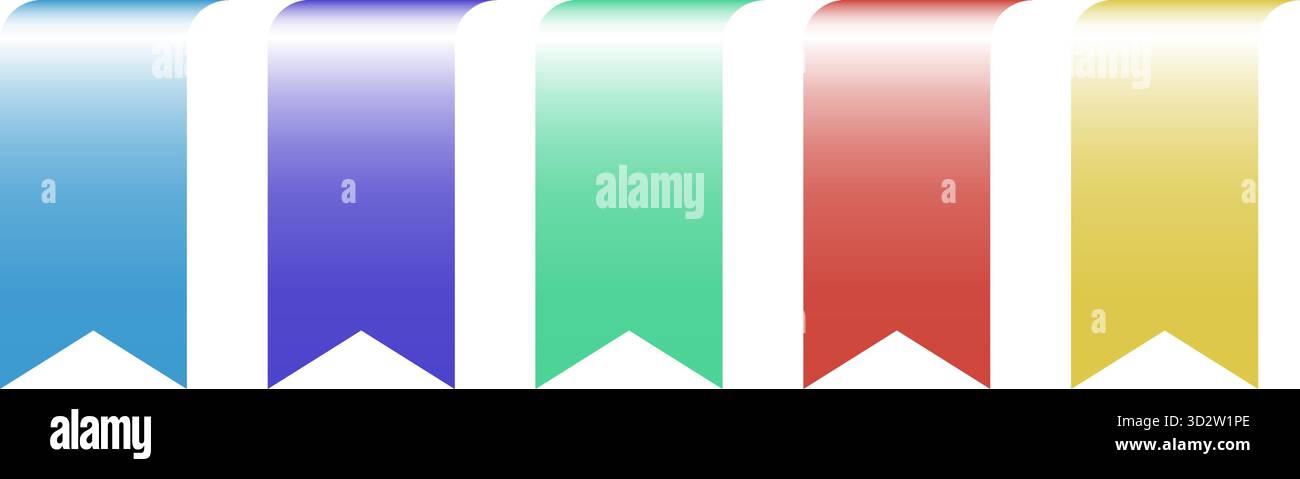 Bunte, glänzende, leere Bannersymbole. Vektorabbildung Stock Vektor
