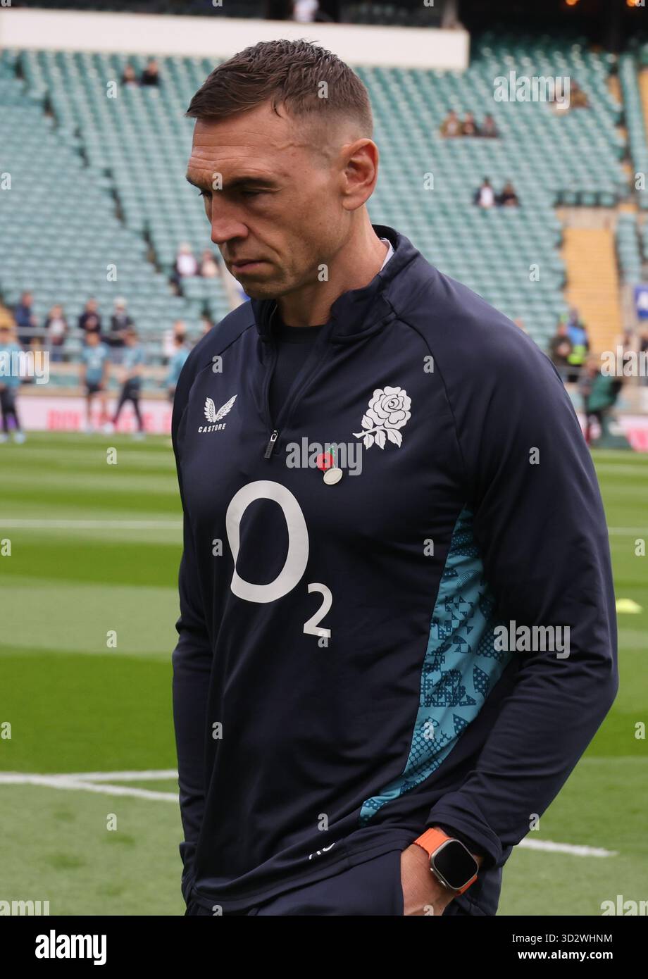 Kevin Sinfield Assistant Coach des Englandduring Quilter Nations Series Spiels zwischen England und Australien im Allianz Stadium, Twickenham, London am 1. November 2025 Stockfoto