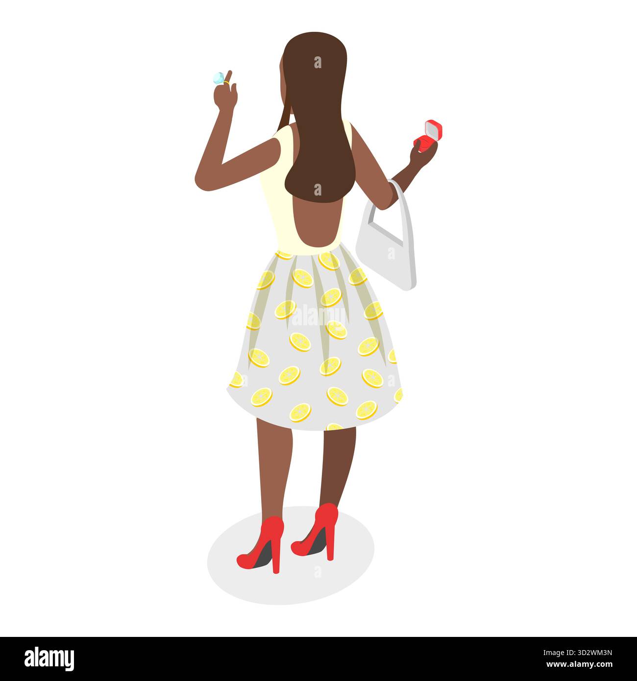 Isometrische flache 3D-Illustration des Schmuckgeschäfts, kostbare Accessoires. Punkt 4 Stockfoto