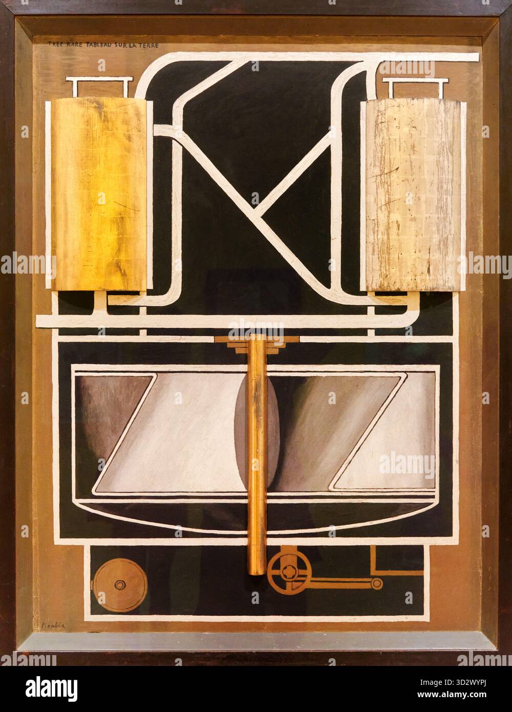 Francis Picabia (1879-1953), sehr seltene Bild auf der Erde, 1915, Öl- und Metallfarbe auf Pappe, Silber- und Blattgold auf Holz, in Pai des Künstlers Stockfoto