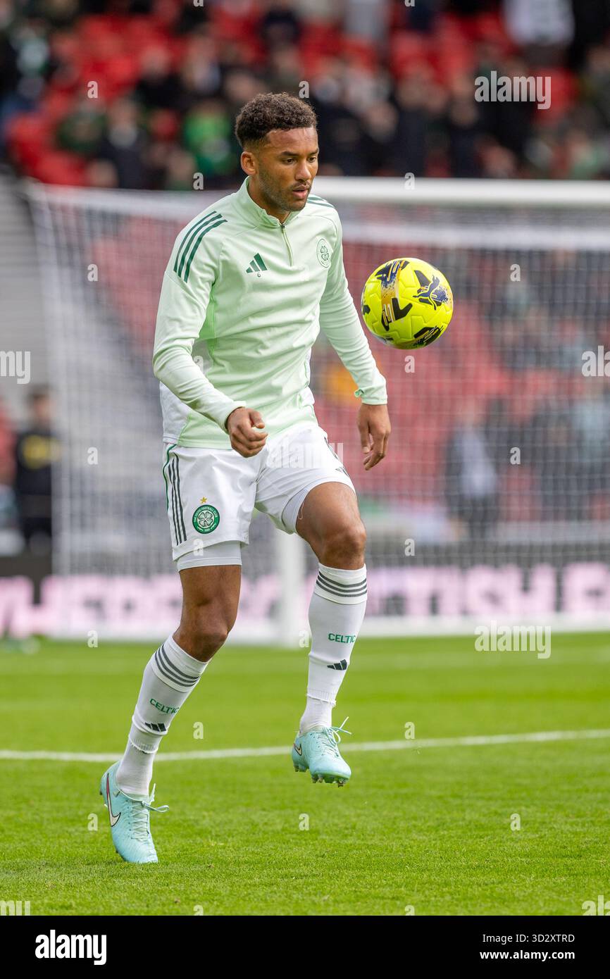 AUSTON TRUSTY, professioneller Fußballspieler, der derzeit für Celtic FC spielt, eine Fußballmannschaft in der Scottish Premier Division. Bild, das während einer p Stockfoto