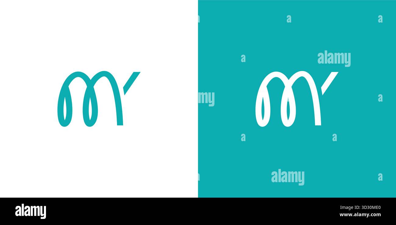 Modernes und einzigartiges Logo mit „MY Initials“-Schriftzug Stock Vektor