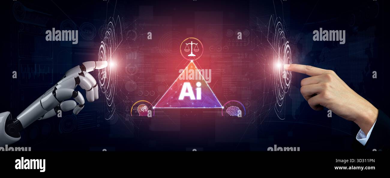 KI Brain verarbeitet Big Data mit generativer KI, LLMS und maschinellem Lernen, um Geschäftsentscheidungen zu unterstützen, Engineering zu beschleunigen und zukünftige Agentic Artif zu unterstützen Stockfoto