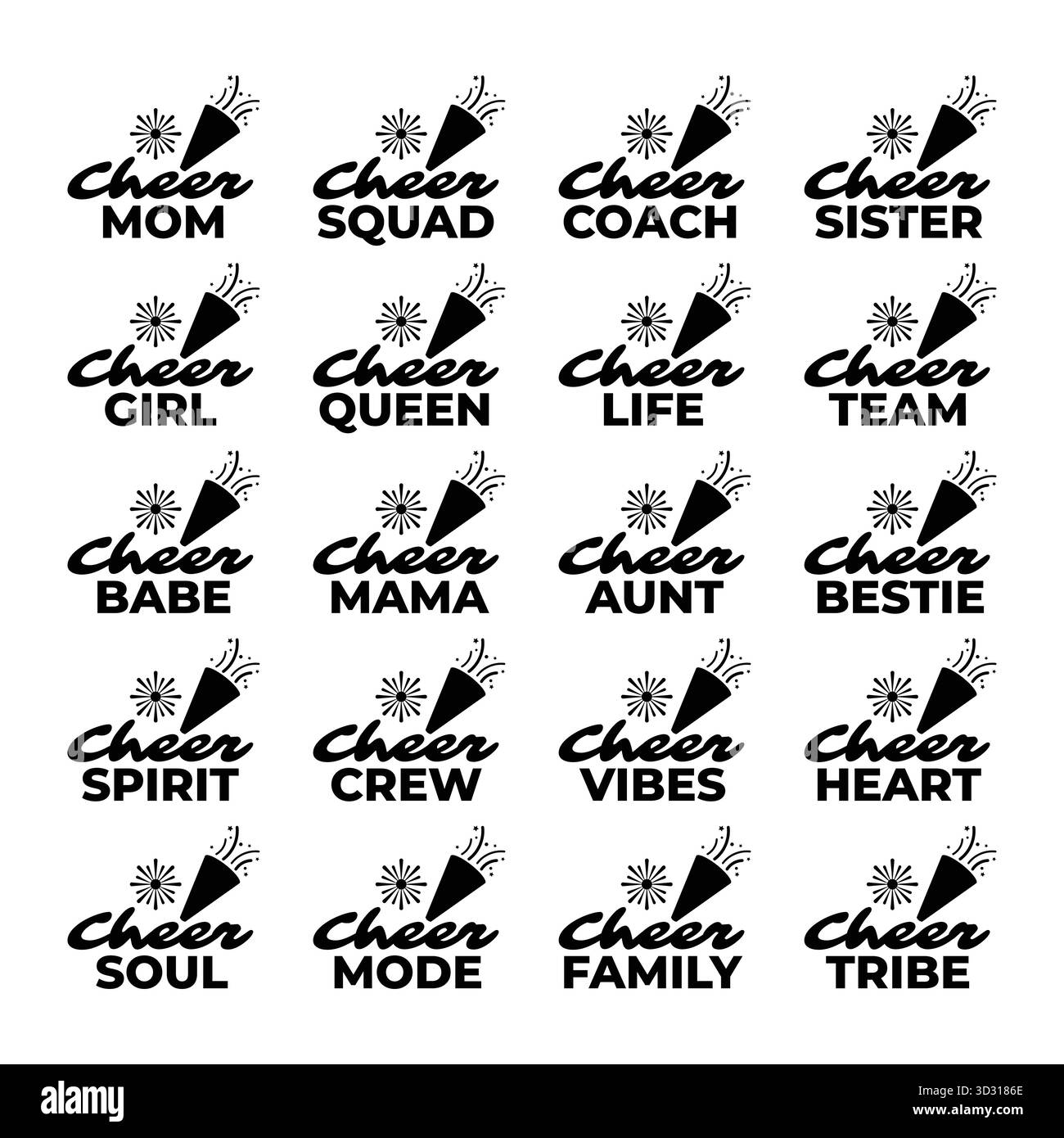 Cheer Mom Svg-Paket Stock Vektor
