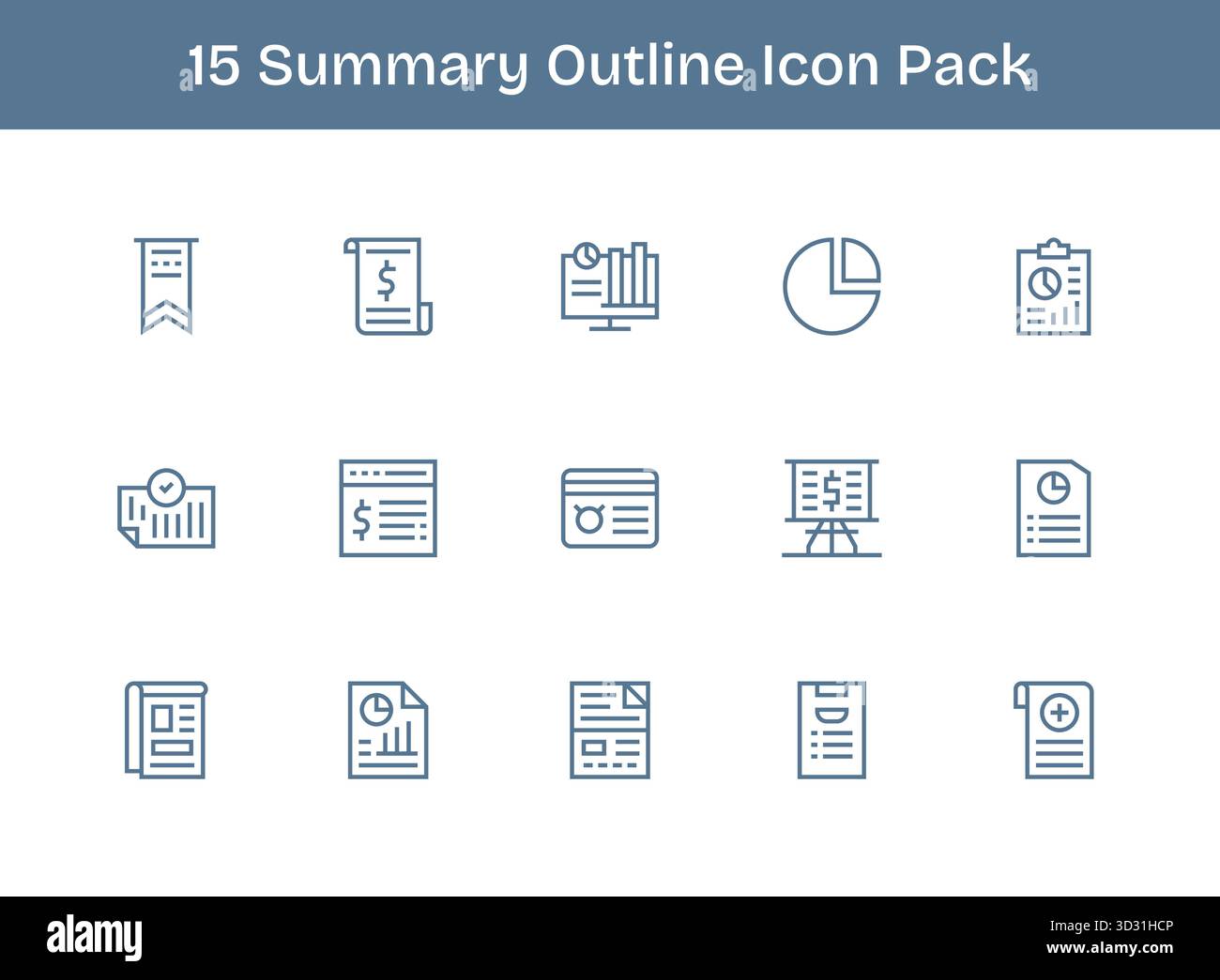 Ein vielseitiger Satz von 15 Konturvektorsymbolen mit Schwerpunkt auf Zusammenfassung, ideal für mobile und Web-Anwendungen. Stock Vektor