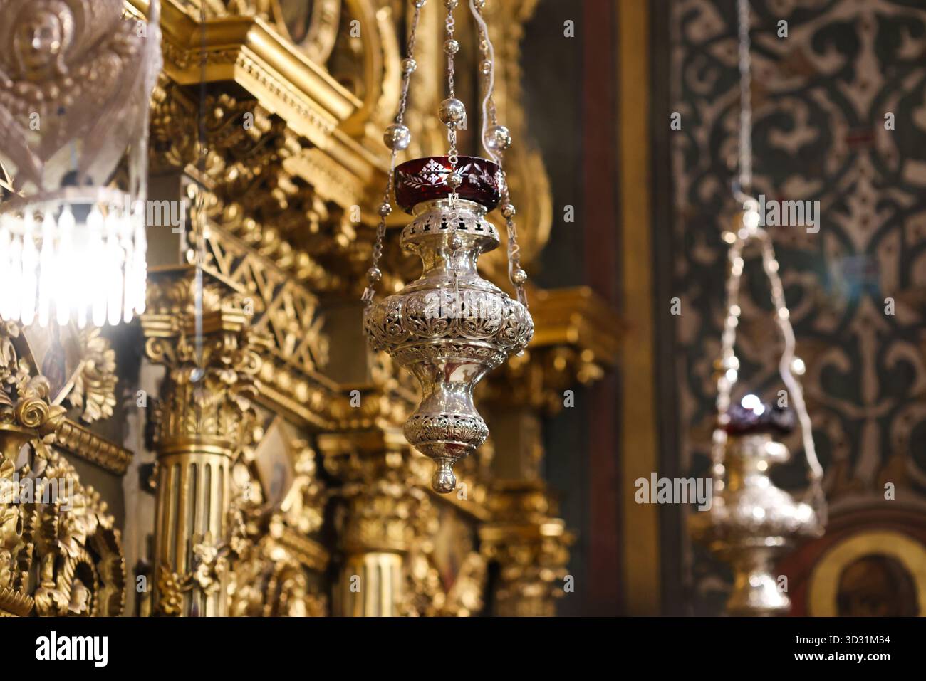 Details aus einer Rumänisch-orthodoxen Kirche. Stockfoto