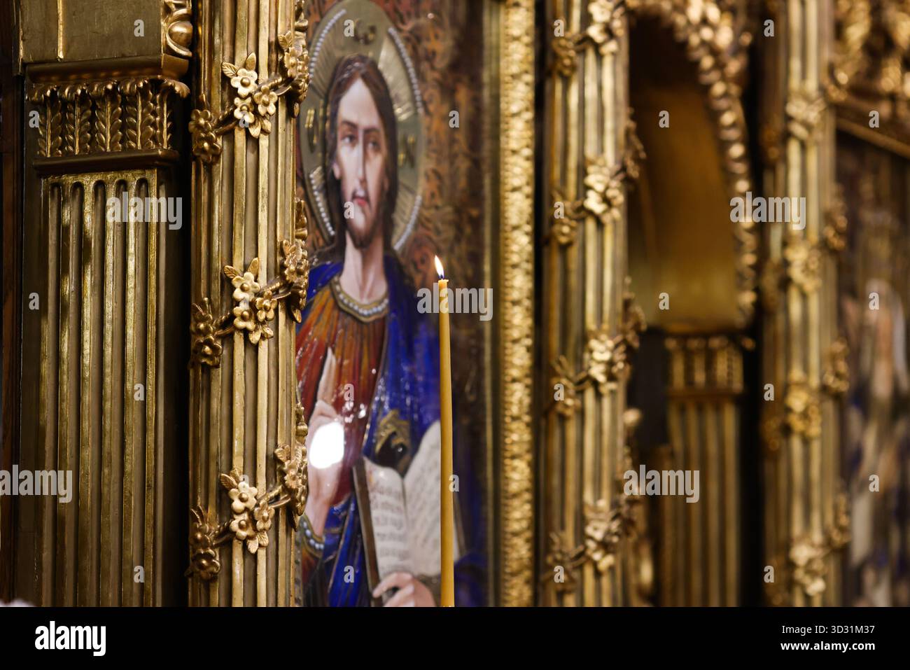 Details aus einer Rumänisch-orthodoxen Kirche. Stockfoto