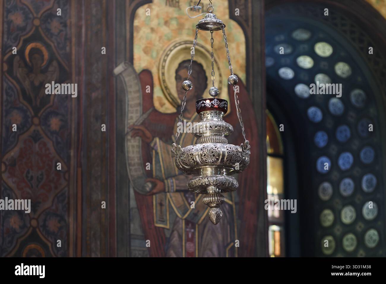 Details aus einer Rumänisch-orthodoxen Kirche. Stockfoto