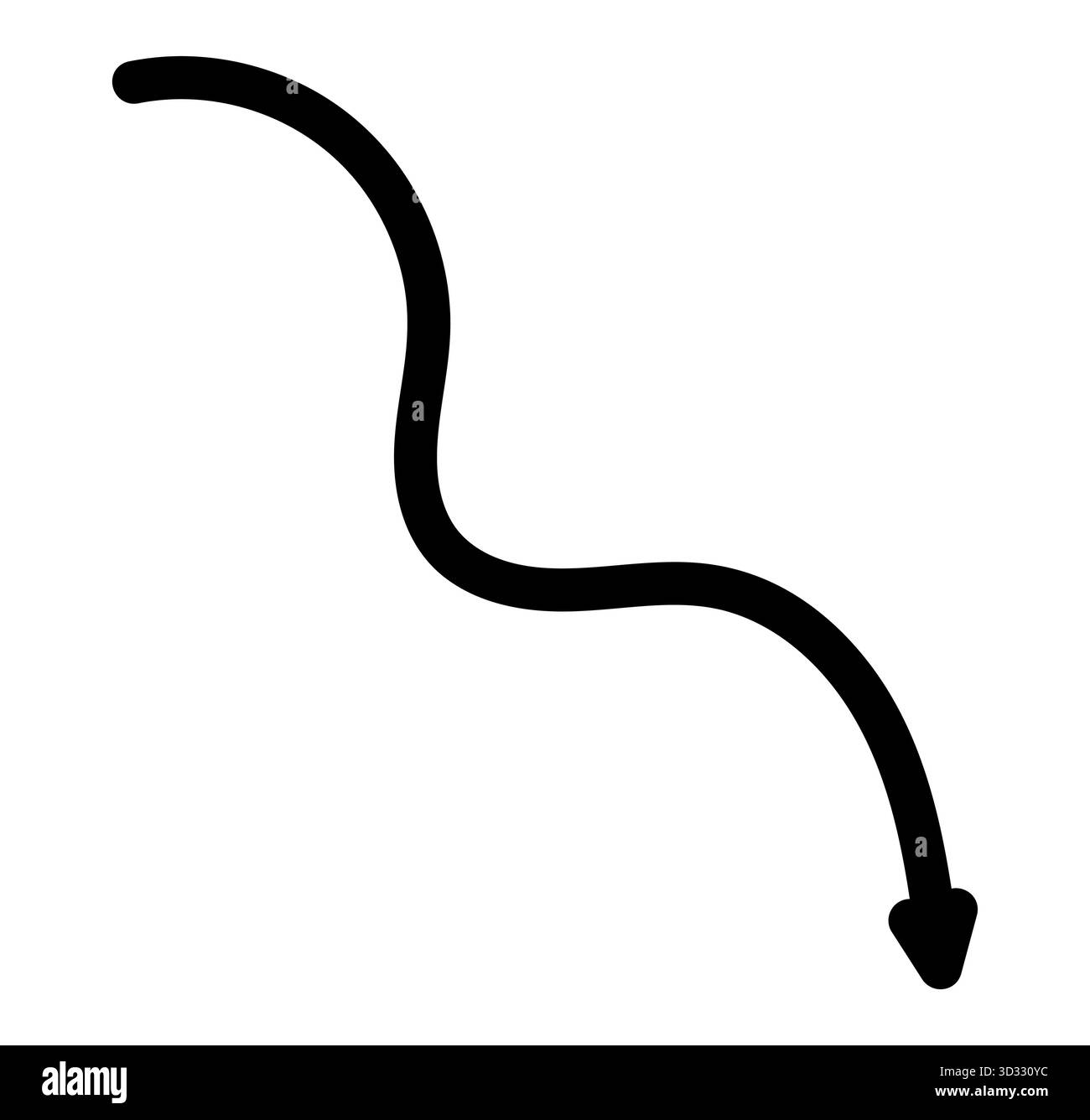 Handgezeichneter geschwungener Pfeil für Design- und Dekorationsprojekte Stock Vektor