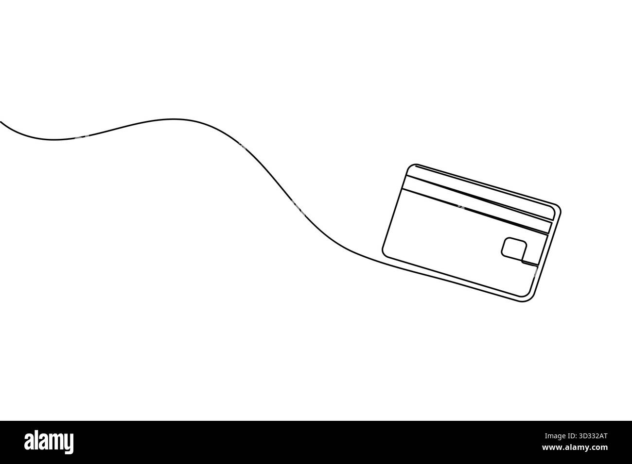 Kreditkarte durchgehende einzeilige Zeichnung minimalistisches Finanzierungskonzept Illustration Stock Vektor
