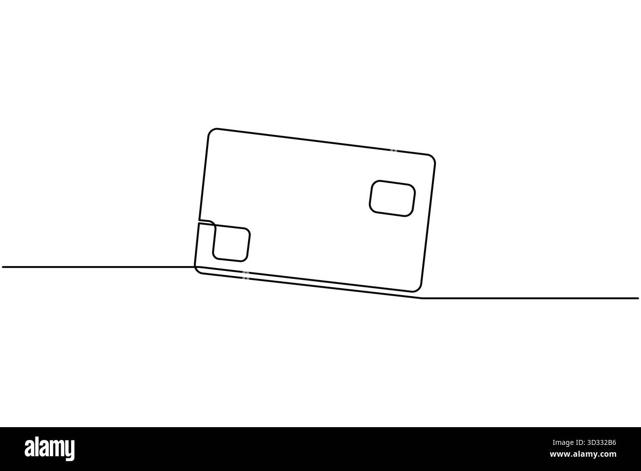 Kreditkarte durchgehende einzeilige Zeichnung minimalistisches Finanzierungskonzept Illustration Stock Vektor