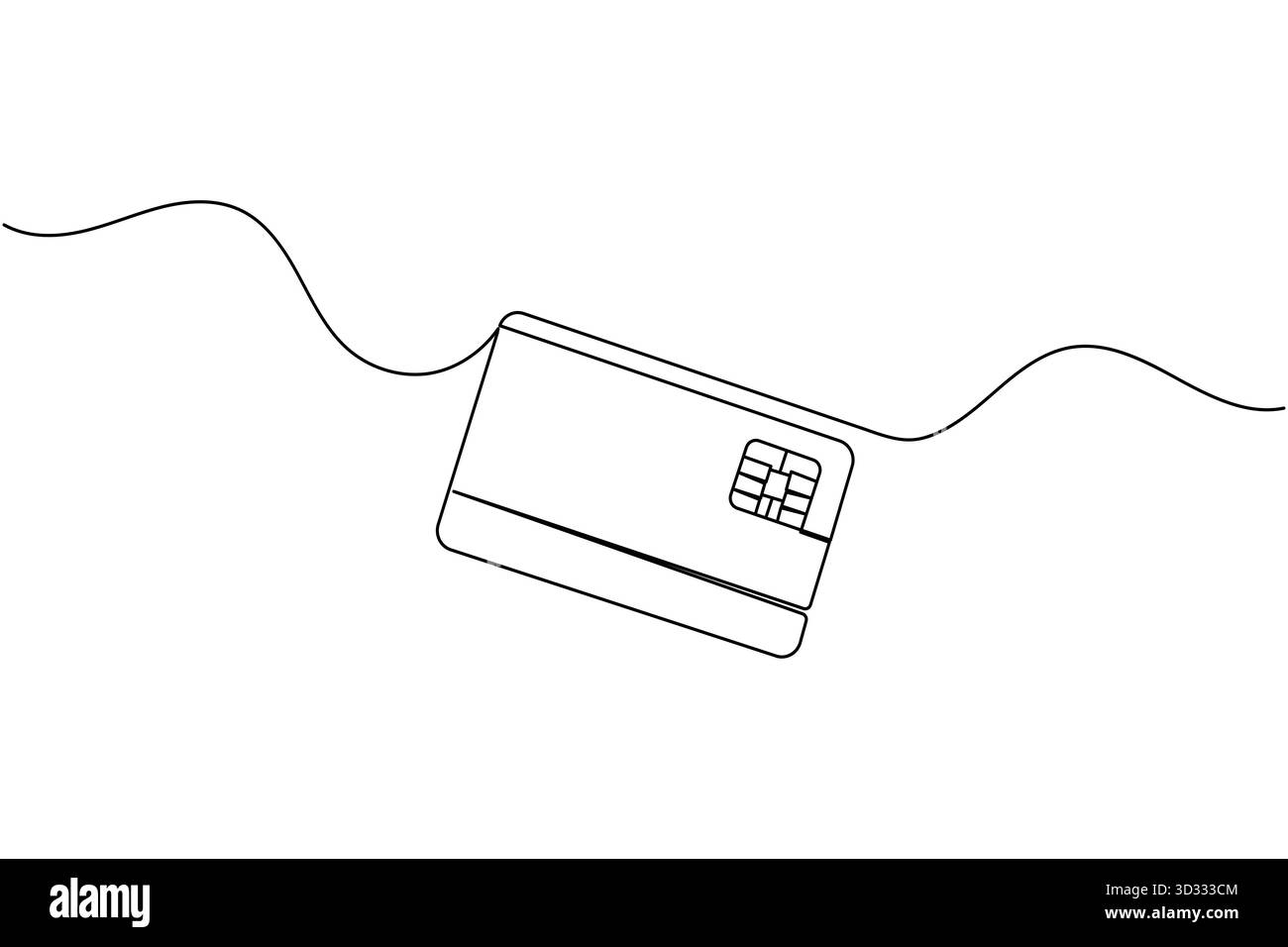 Kreditkarte durchgehende einzeilige Zeichnung minimalistisches Finanzierungskonzept Illustration Stock Vektor